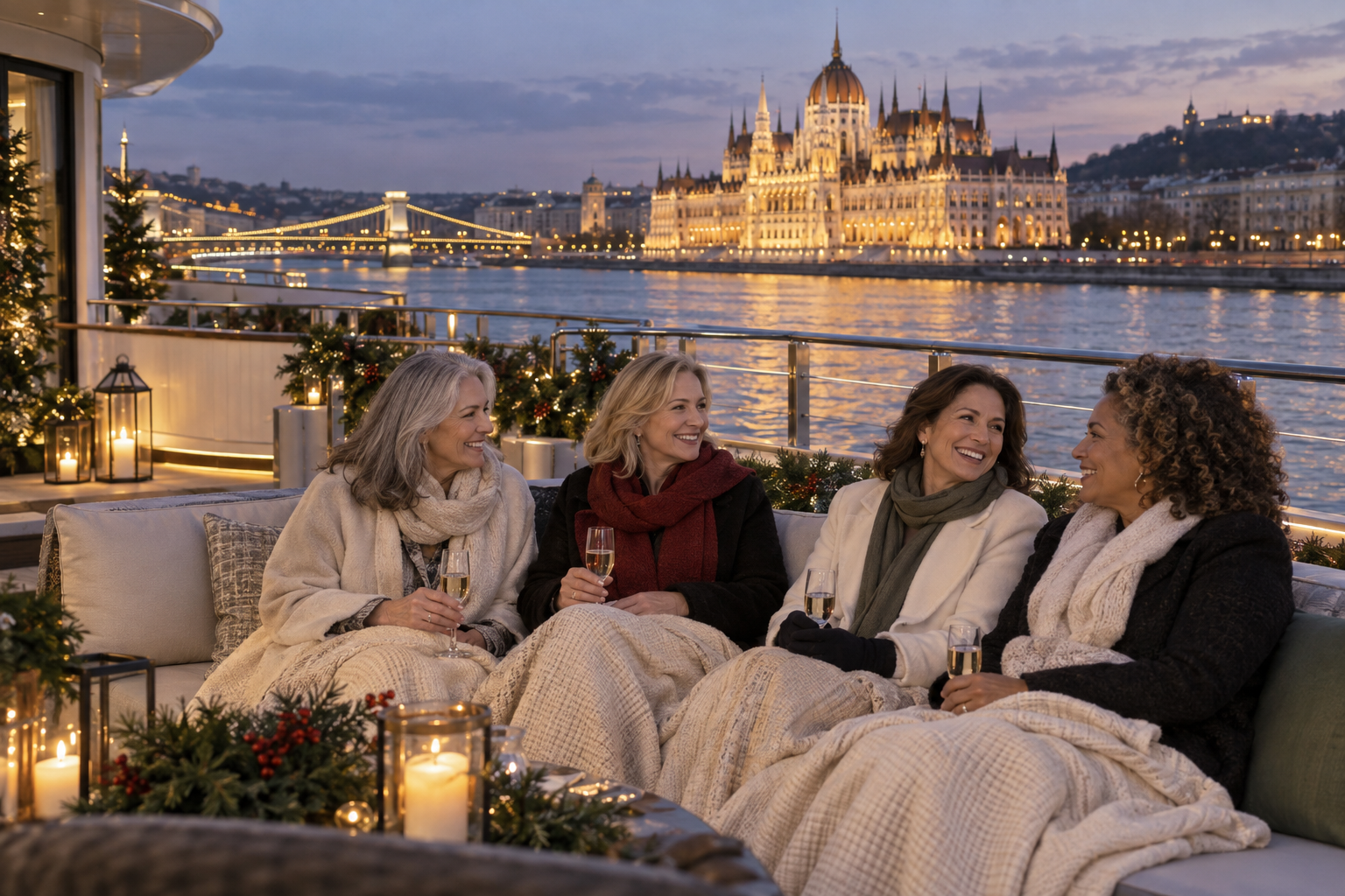 Sitting on the top deck on a River Cruise